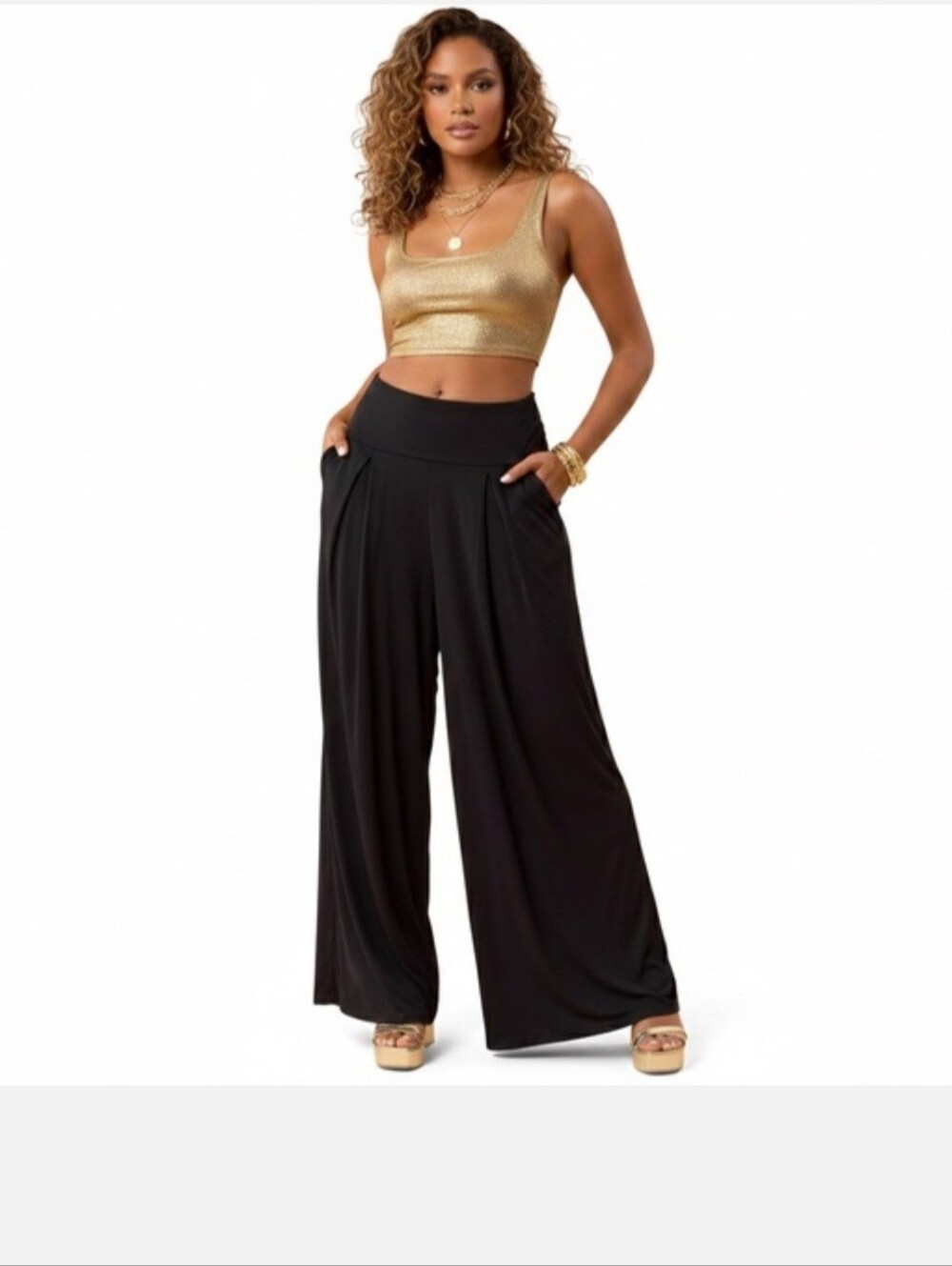 Blogilates Homebody Foldover Wide Leg Pant